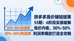 拼多多高价铺链接第55期:6阶段实操破解低价内卷,30%-50%利润率爆款打造全攻略-游客之家