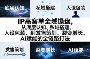 IP高客单全域操盘，从底层认知、私域搭建、人设包装，到发售策划、裂变增长、AI赋能的全链路打法-游客之家