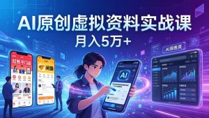 AI原创虚拟资料实战课：2026新机会，小红书闲鱼开店，普通人用AI轻松变现，月入5万+-游客之家