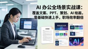 AI 办公全场景实战课:覆盖文案、PPT、策划、AI 绘画,零基础快速上手,职场效率翻倍-游客之家