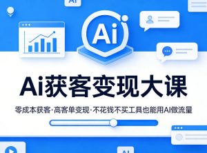 Ai获客变现大课,零成本获客,高客单变现,不花钱不买工具也能用AI做流量-游客之家