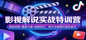 影视解说实战特训营：底层运营+爆款文案+独家技巧，新手也能做抖音影视号-游客之家