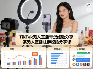 TikTok无人直播带货经验分享,某无人直播社群经验分享课-游客之家