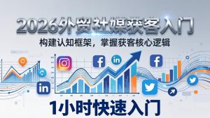 2026 外贸社媒获客入门：1小时搭建认知框架，新手快速开启社媒获客之路-游客之家
