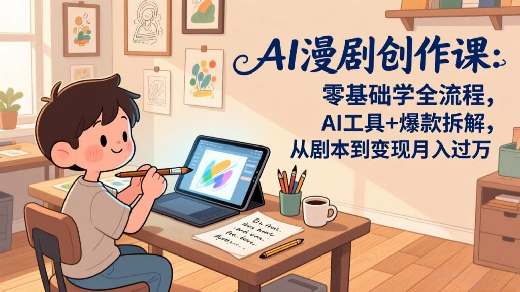 AI漫剧创作课：零基础学全流程，AI工具+爆款拆解，从剧本到变现月入过万-游客之家