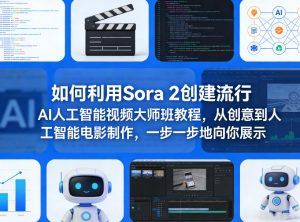如何利用Sora 2创建流行AI人工智能视频大师班教程，从创意到人工智能电影制作，一步一步地向你展示-游客之家