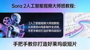 Sora 2人工智能视频大师班教程：从创意到AI电影制作全流程，手把手教你打造好莱坞级短片-游客之家
