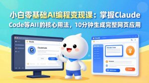 小白零基础AI编程变现课:掌握Claude Code等AI工具的核心用法,10分钟生成完整网页应用-游客之家
