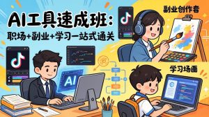 AI工具速成班:职场+副业+学习一站式通关,20+爆款类型+剪映技巧+抖音算法,0基础快速上手-游客之家