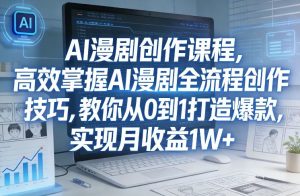 某社群AI漫剧创作课程，高效掌握AI漫剧全流程创作技巧，教你从0到1打造爆款，实现月收益1W+-游客之家