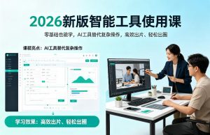 2026新版智能工具使用课，零基础也能学，用AI工具替代复杂操作，高效出片、轻松出圈-游客之家