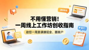 不用懂营销!一周线上工作坊创收指南,助您一周卖课賺现金、圈客户-游客之家