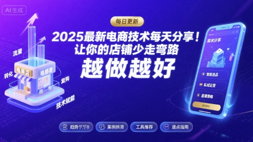 2026最新电商技术每天分享，让你的店铺少走弯路，越做越好(更新26年04月)-游客之家