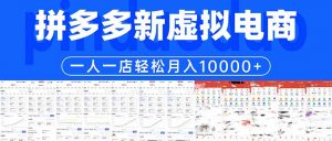 拼多多虚拟电商一人一店轻松月入10000+-游客之家