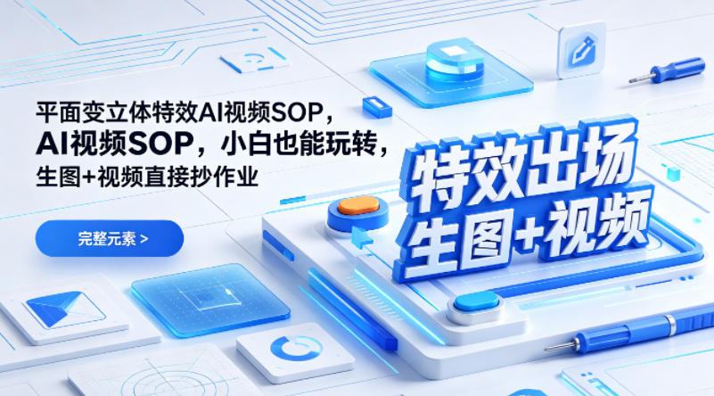 (特效出场)平面变立体特效AI视频SOP,小白也能玩转,生图+视频直接抄作业-游客之家