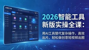 2026智能工具新版实操全课:用AI工具替代复杂操作,高效出片、轻松做创意短视频出圈-游客之家