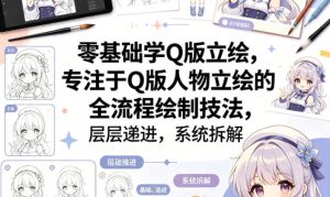 零基础学Q版立绘,专注于Q版人物立绘的全流程绘制技法,层层递进,系统拆解-游客之家