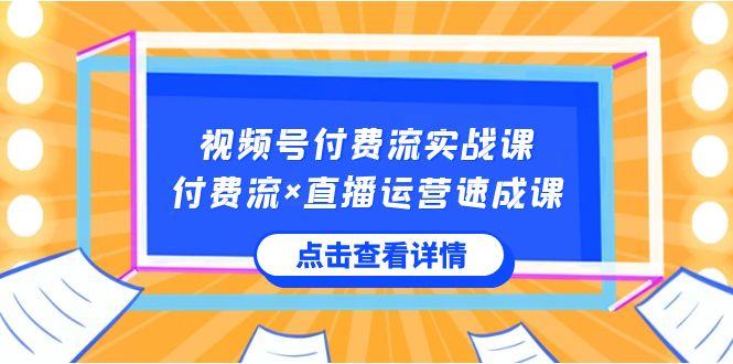 视频号付费流实战课，付费流×直播运营速成课，让你快速掌握视频号核心运营技能-游客之家