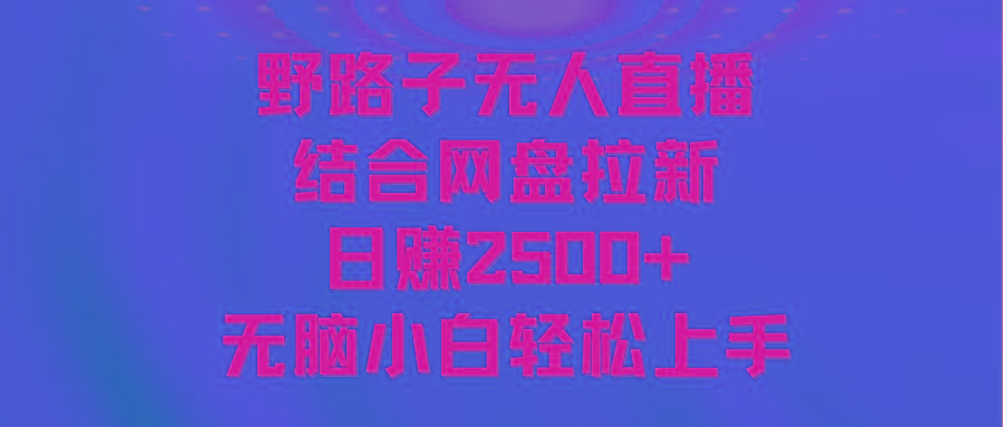无人直播野路子结合网盘拉新，日赚2500+多平台变现，小白无脑轻松上手操作-游客之家