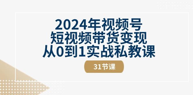 2024年视频号短视频带货变现从0到1实战私教课(30节视频课)-游客之家