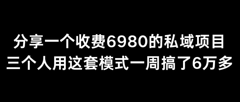 分享一个外面卖6980的私域项目三个人用这套模式一周搞了6万多【揭秘】-游客之家