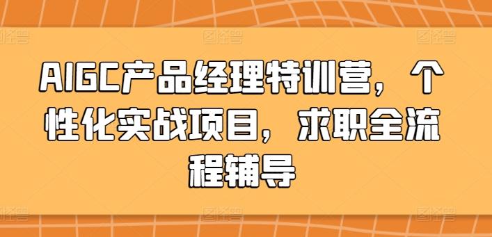 AIGC产品经理特训营，个性化实战项目，求职全流程辅导-游客之家