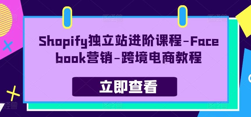 Shopify独立站进阶课程-Facebook营销-跨境电商教程-游客之家