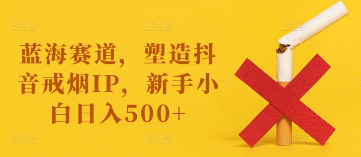 蓝海赛道，塑造抖音戒烟IP，新手小白日入500+【揭秘】-游客之家
