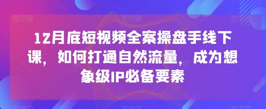 12月底短视频全案操盘手线下课，如何打通自然流量，成为想象级IP必备要素-游客之家