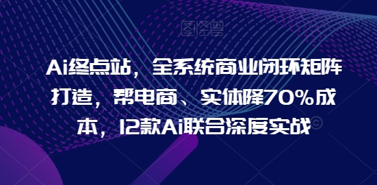 Ai终点站，全系统商业闭环矩阵打造，帮电商、实体降70%成本，12款Ai联合深度实战【0906更新】-游客之家