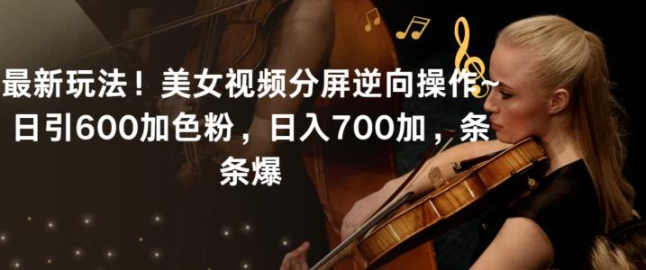 最新玩法！美女视频分屏逆向操作~日引600加色粉，日入700加，条条爆【揭秘】-游客之家