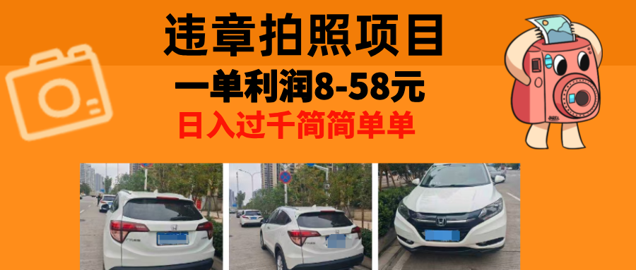 最强副业，违章拍照，一单利润8-58元，全国大小城市都可做-游客之家