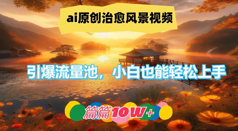 ai原创治愈风景视频，引爆流量池，小白也能轻松上手，篇篇10w+【揭秘】-游客之家