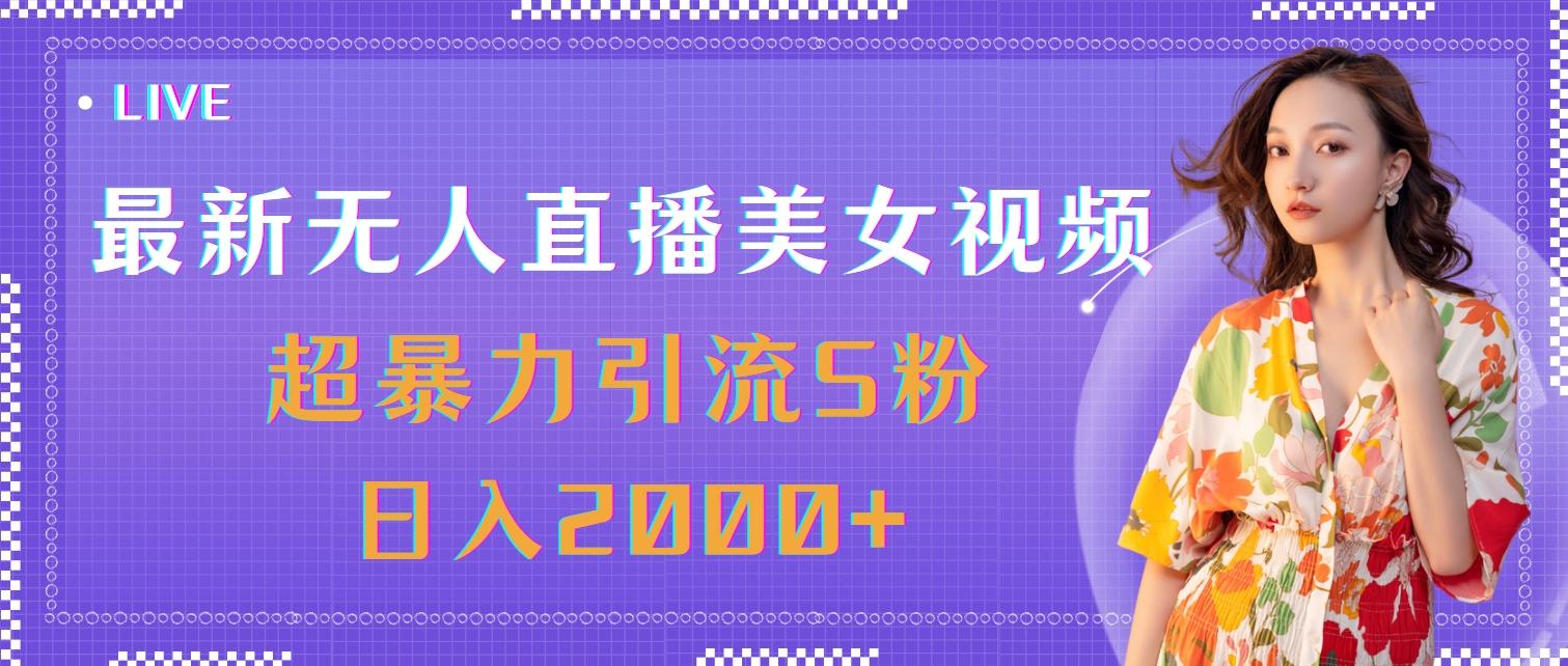 最新无人直播美女视频，超暴力引流S粉日入2000+-游客之家