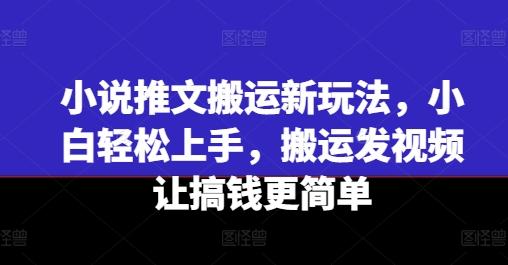 小说推文搬运新玩法，小白轻松上手，搬运发视频让搞钱更简单-游客之家