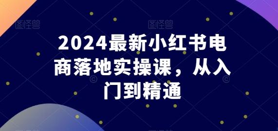 2024最新小红书电商落地实操课，从入门到精通-游客之家
