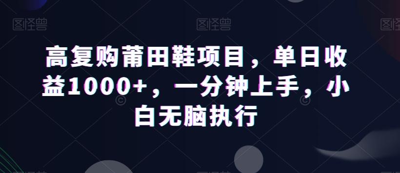 高复购莆田鞋项目，单日收益1000+，一分钟上手，小白无脑执行-游客之家