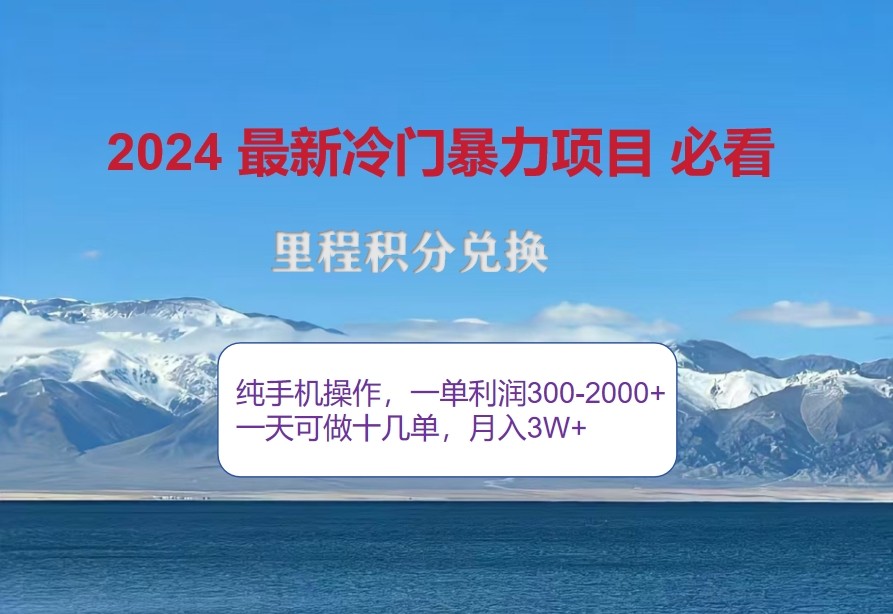 2024惊爆冷门暴利，里程积分最新玩法，高爆发期，一单300+—2000+-游客之家