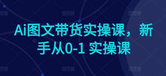Ai图文带货实操课，新手从0-1 实操课-游客之家