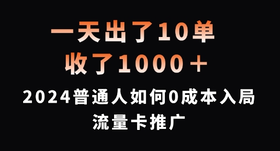 一天出了10单，收了1000+，2024普通人如何0成本入局流量卡推广【揭秘】-游客之家