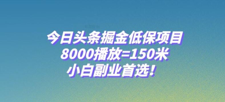 今日头条掘金低保项目，8000播放=150米，小白副业首选【揭秘】-游客之家
