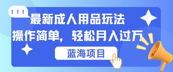最新成人用品项目玩法，操作简单，动动手，轻松日入几张【揭秘】-游客之家