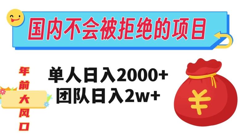 在国内不怕被拒绝的项目，单人日入2000，团队日入20000+【揭秘】-游客之家