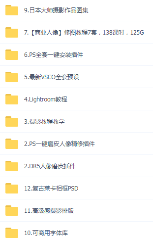 某宝买的杂乱PS LR教程预设摄影-游客之家
