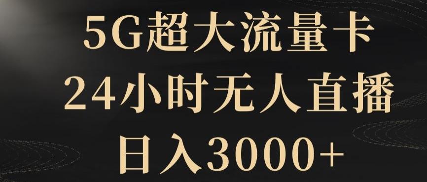 5G超大流量卡，24小时无人直播，日入3000+【揭秘】-游客之家