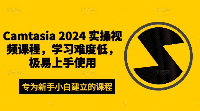 Camtasia 2024 实操视频课程，学习难度低，极易上手使用-游客之家