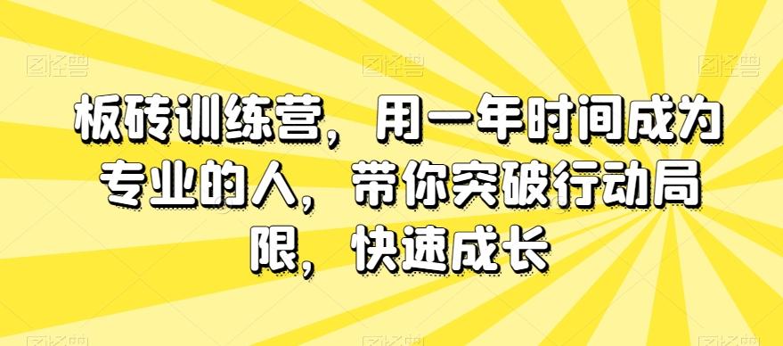 板砖训练营，用一年时间成为专业的人，带你突破行动局限，快速成长-游客之家