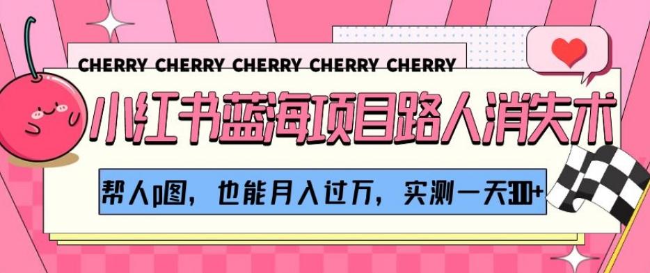 小红书蓝海项目路人消失术，帮人p图，也能月入过万，实测一天300+【揭秘】-游客之家