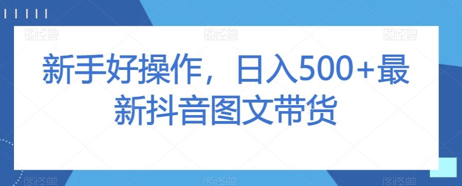 新手好操作，日入500+最新抖音图文带货【揭秘】-游客之家