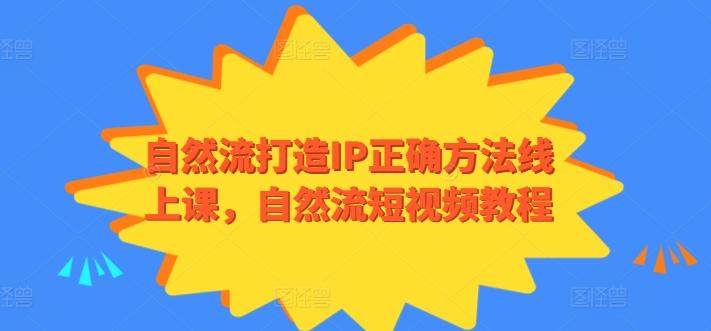 自然流打造IP正确方法线上课，自然流短视频教程-游客之家